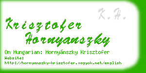 krisztofer hornyanszky business card